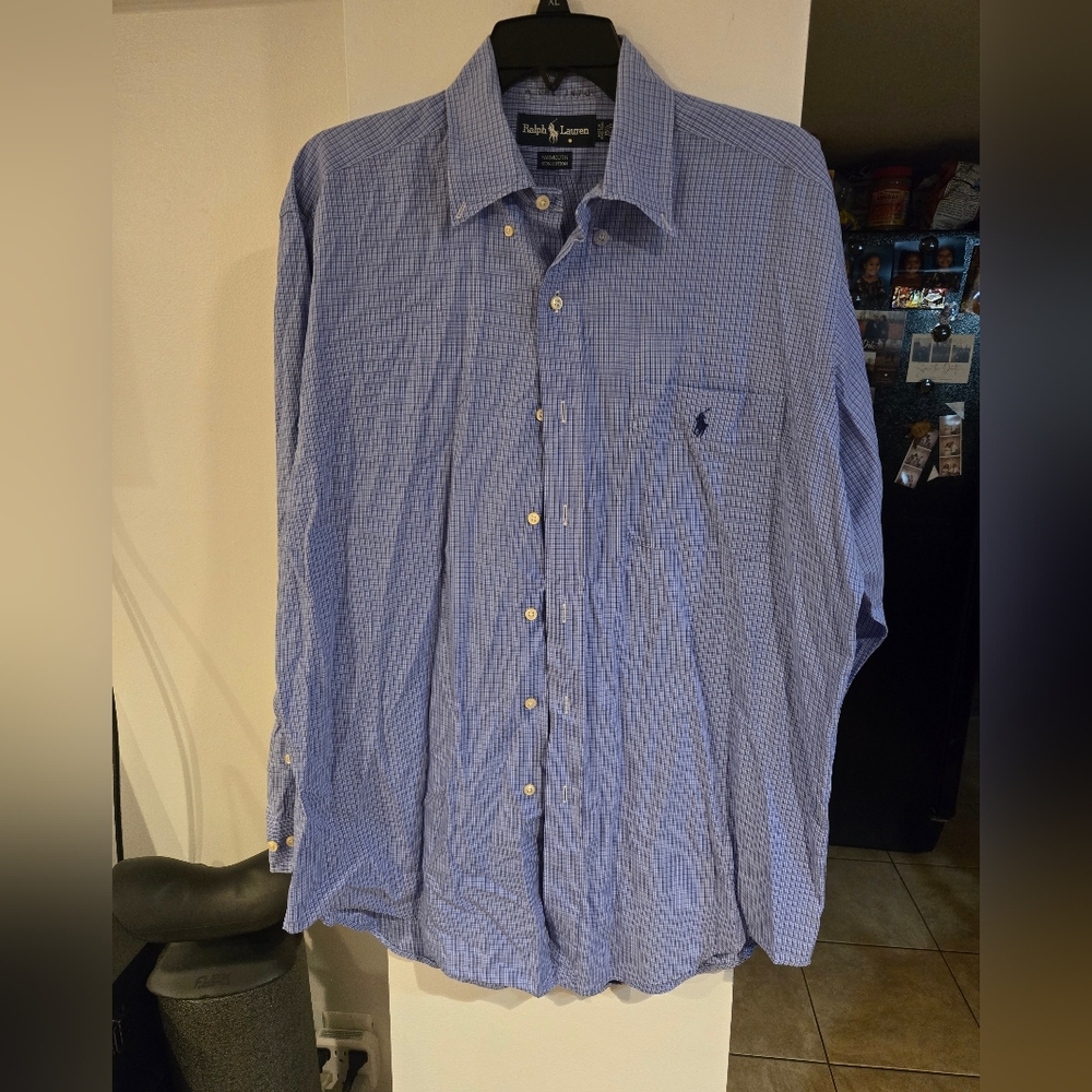 Ralph Lauren Blue Checkered Men's Shirt